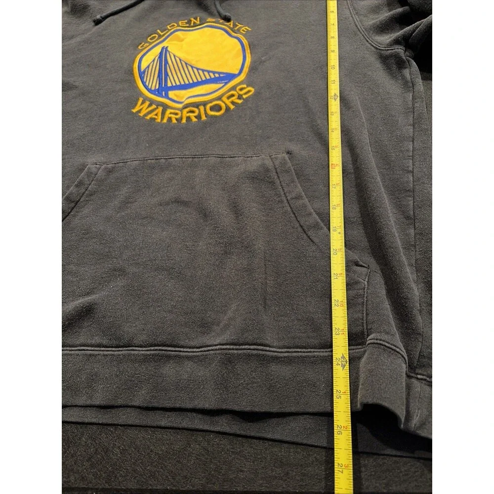 Adidas Golden State Warriors Hoodie Mens Sz Medium Black Logo Cotton Curry Green